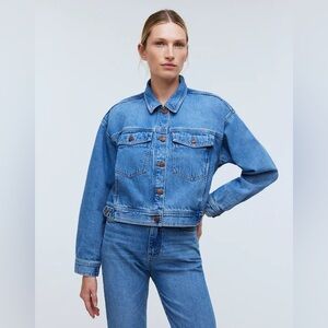 Madewell button front denim jacket in grenhart wash